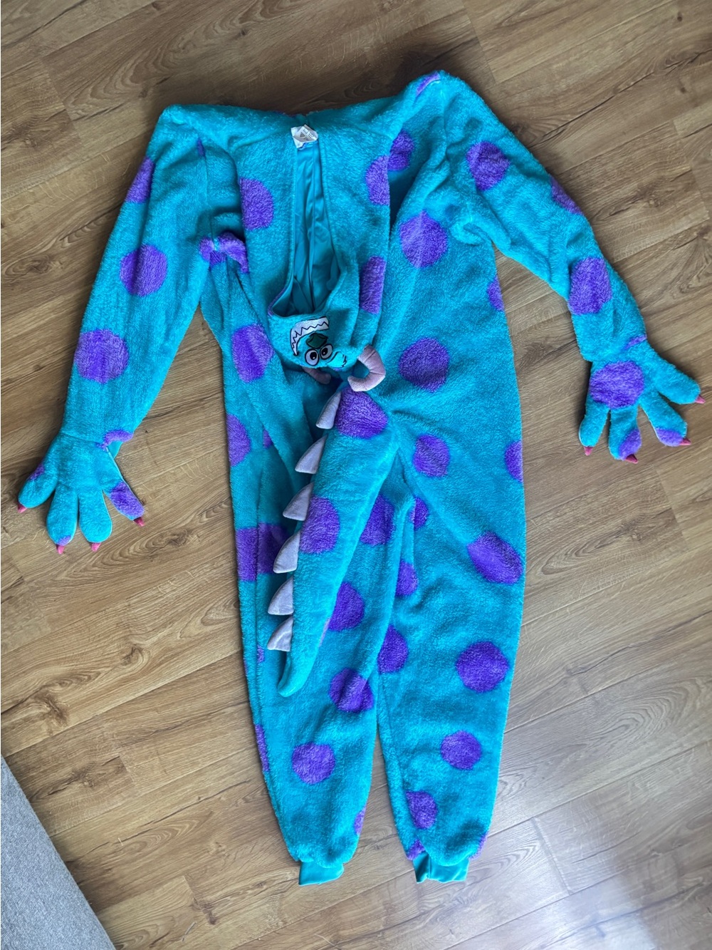 Disney Pixar Monsters Inc Sulley Plush Costume Onesie with Hood Size L